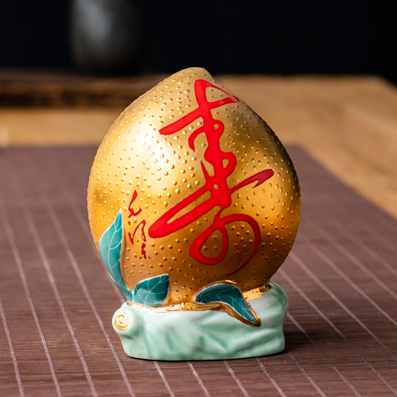 Master 999 True Gold Hand drawing Department of Golden Craftsmanship First Man Provincial Artificial Beauty Master Shaw Jianhui Shou Peach Pendulum Pieces