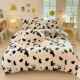 National treasure panda milk velvet cartoon bed four-piece set for children winter thickened baby velvet sheets and quilt cover coral velvet