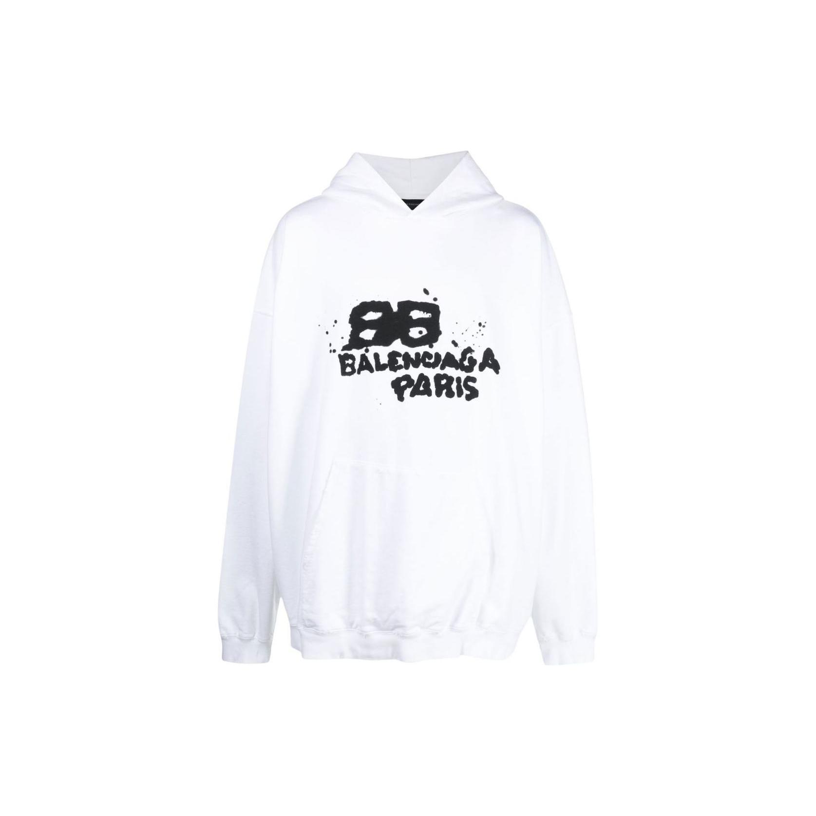 Balenciaga FW22 字母Logo印花连帽套头长袖卫衣 宽松版型 男款