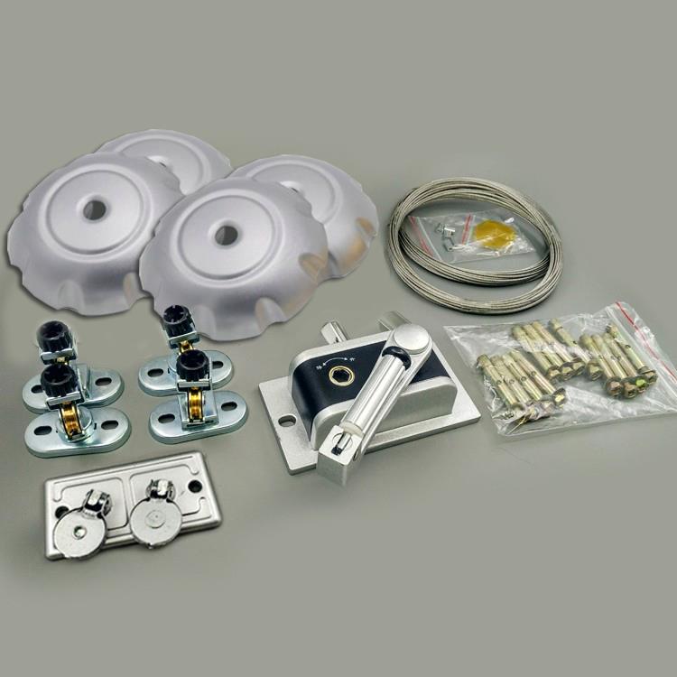 Double-pole hand-operated balcony lifting clothes drying rack full set of accessories clothes rack hand crank wire rope pulley crank automatic