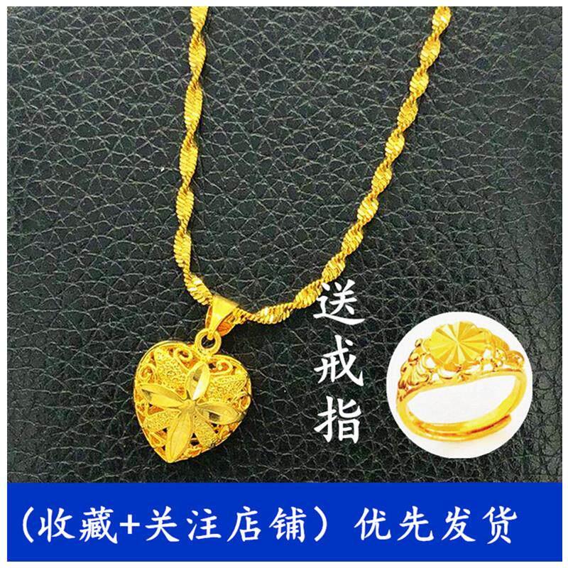 Zhou Dafu Huanmei 999 gold necklace woman 24K gold 18K gold pure gold color 24K pendant never drops color
