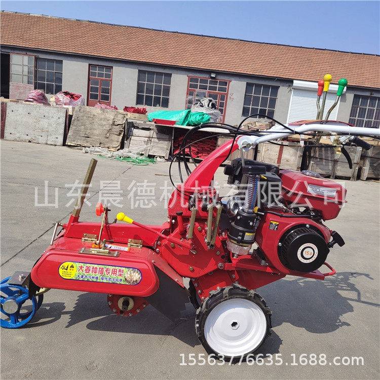 Potato morel soil covering machine, trenching and soil cultivation, hand-held micro tillage machine