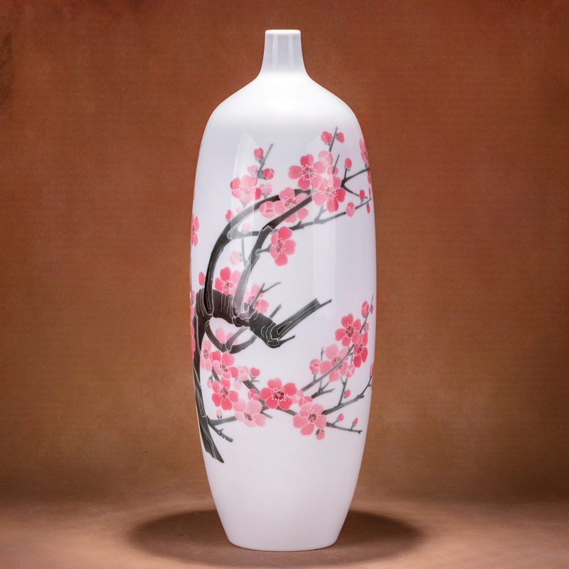 Collection Grade Department 29 Olympic Games Commemorative Porcelain Hand-painted Under painted ceramic Plum Blossom Vase Pendulum