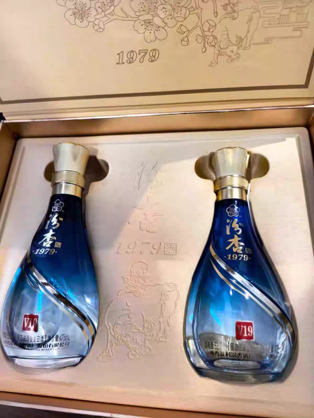 杏花村汾杏V19清香型53度纯粮食白酒475ml*6瓶整箱正品送礼送长辈评价