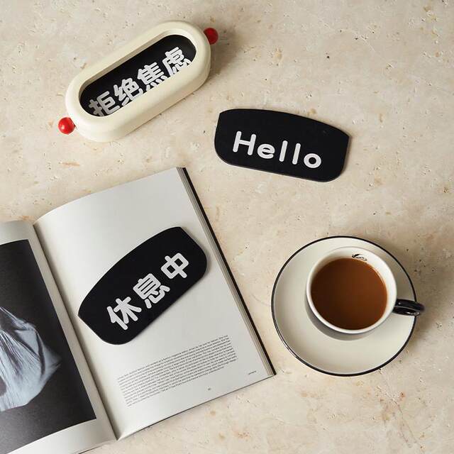 Moyu Wooden Mood Card Creative Gift Home Decoration Gift Cream Color Ornament Fun Casual Desktop