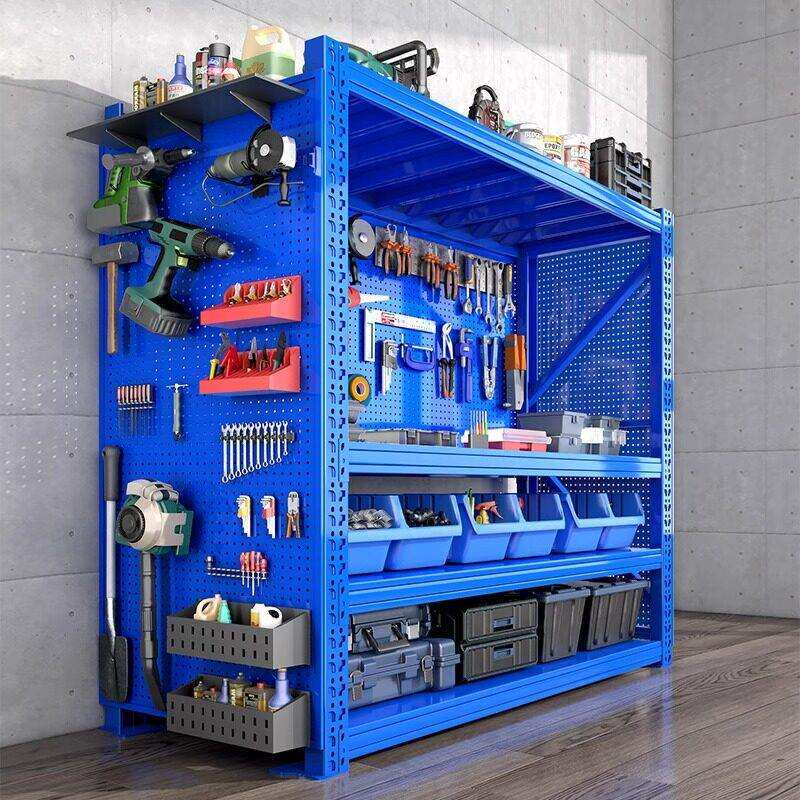Hardware tool storage shelf storage shelf with perforated board multi-layer storage rack tool rack with hook organization rack