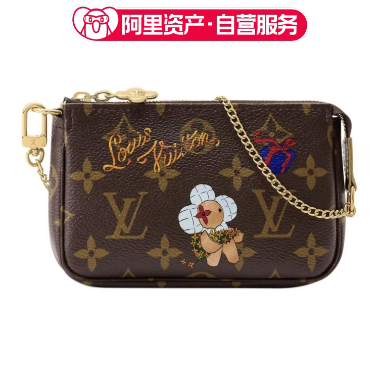 Louis Vuitton Brand Monogram All-Over Print Coated Canvas Shoulder Bag Mini Women's Brown