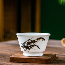 Chinese painting shrimp smelling cup master cup national master Liu Peizhu hand-painted ceramic tea cup tea cup household single cup