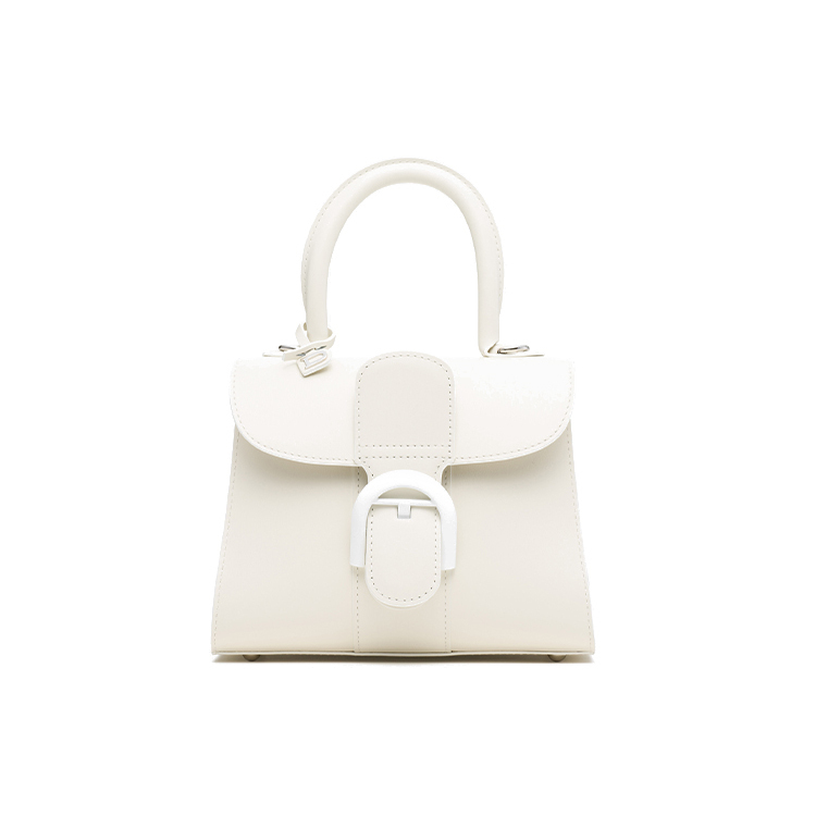 9.9 New Delvaux/Devaux Brillant Series White Leather Women's Mini Shoulder Handbag
