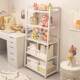 Wind-Style Bookshelf Storage Rack, Floor-Standing, Multi-Layer Iron Storage and Display Rack for Bedroom and Living Room, Ladder-Shaped Shelf