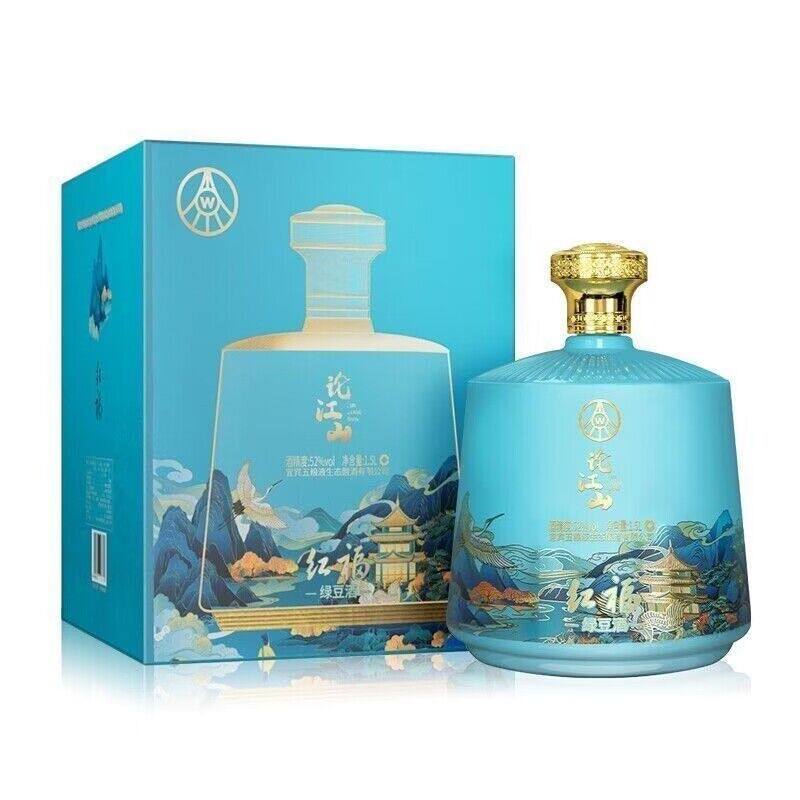 五粮液论江山红福52度1.5L大坛礼盒装浓香型绿豆酒送礼收藏白酒评价- 淘宝网