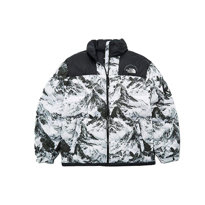北面THE NORTH FACE 户外休闲可收纳帽夹克羽绒服外套雪山白