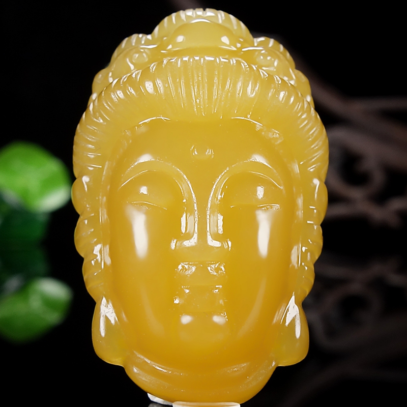 Drain full of yellow Buddha noodles pendant Yunnan Longling Huanglongyu < Bodhisattva > pendant hz01080