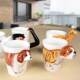 3D three-dimensional ceramic cup pure hand-painted ceramic animal personalized painted water cup creative coffee cup large capacity mug