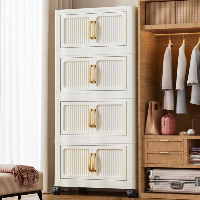 Children's Baby Clothes Storage Cabinet Plastic Wardrobe Multi-Compartment Multi-Layer Combination Storage Cabinet No Installation Required Large Capacity