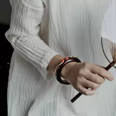 (Red sandalwood embedded buybo bracelet) lobular red sandalwood sandalwood Rosewood bracelet width 57 60 width 19 thick 10 A