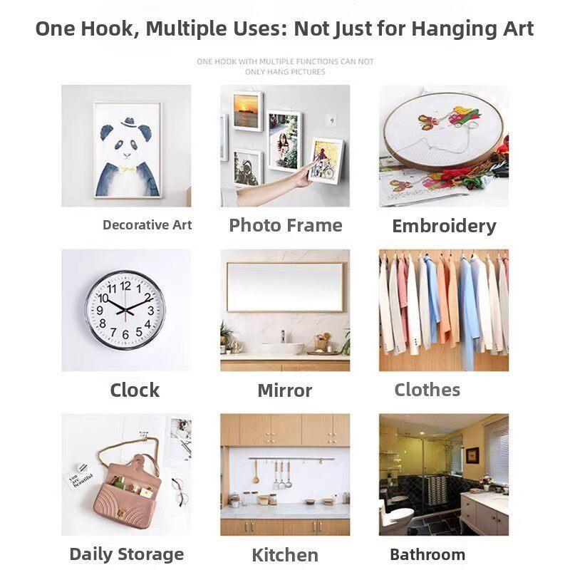Purchase Traceless Hooks, No-Drill Hooks for Hanging Paintings and Crafts, Sturdy and Secure, Specifically for Picture Frames and Wedding Photos