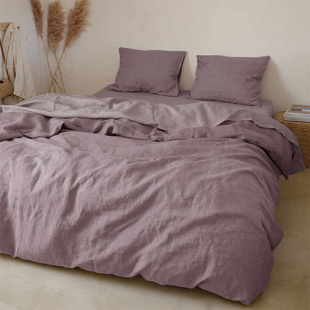 Japanese-style washing linen four-piece set four-season bed sheets quilt covers pillow covers bedding products naked sleeping bedding bedding covers three-piece set