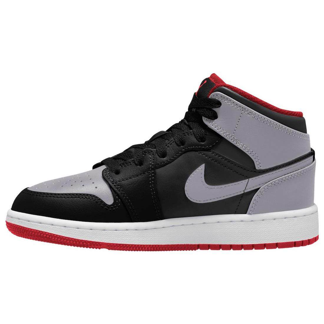 Jordan Air Jordan 1 Mid 舒适百搭 耐磨 中帮 儿童篮球鞋 白黑红,运动鞋new,童鞋/青少年鞋,淘宝优惠券,粉丝福利购,淘宝优惠卷