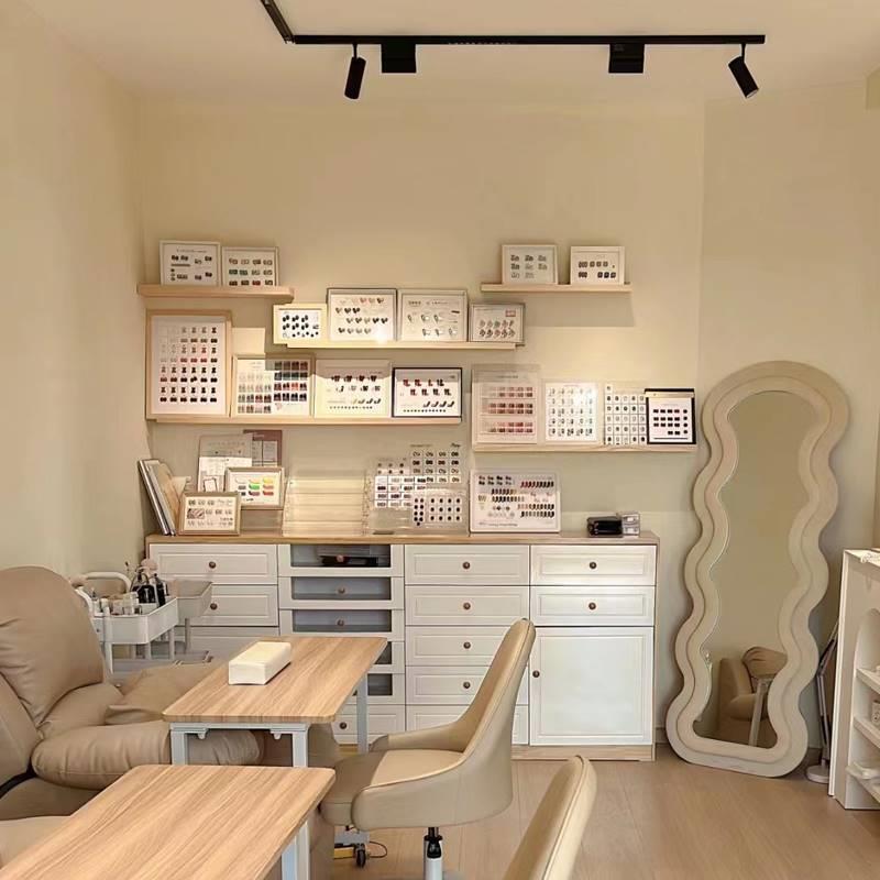 Nail Salon Wall Storage Rack Storage Display Rack Cosmetics Nail Polish One-Word Partition Shelf Wall Hanging Nail Salon Wall Storage Rack Storage Display Rack Cosmetics Nail Polish One-Word Partition Shelf Wall Hanging