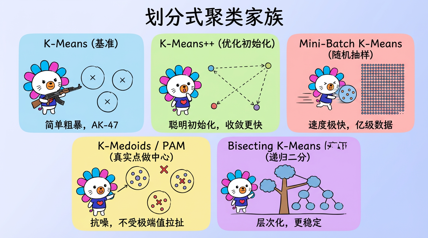 划分式聚类家族