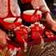 Wedding Bowl and Chopsticks Tea Cup Set Jingdezhen Red Wedding Bowls Pair Wedding Ceremony New Marriage Occasion Dowry Tea Set
