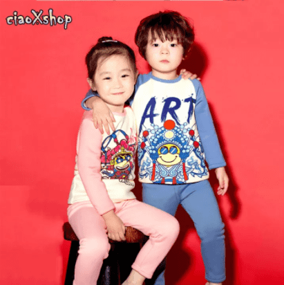 CiaoXshop Boy Clothing Set Printed Lion Long Sleeved Shirt + Trousers