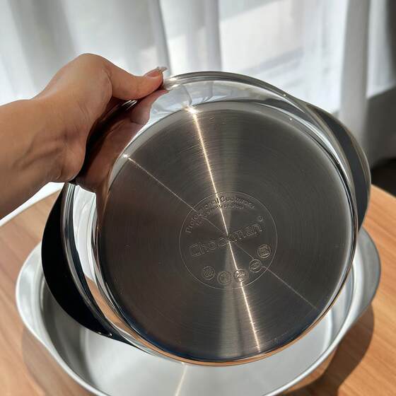 Thickened 304 Stainless Steel Hot Pot Bowl for Home Use, Suitable for Induction Cooker, Fruit Plate, Snack Bowl 20cm