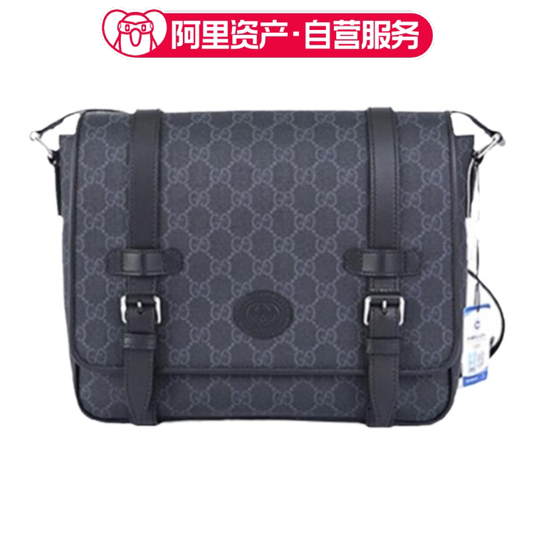 9.9 New Gucci Gucci Black Monogram New Style Messenger Shoulder Crossbody Bag