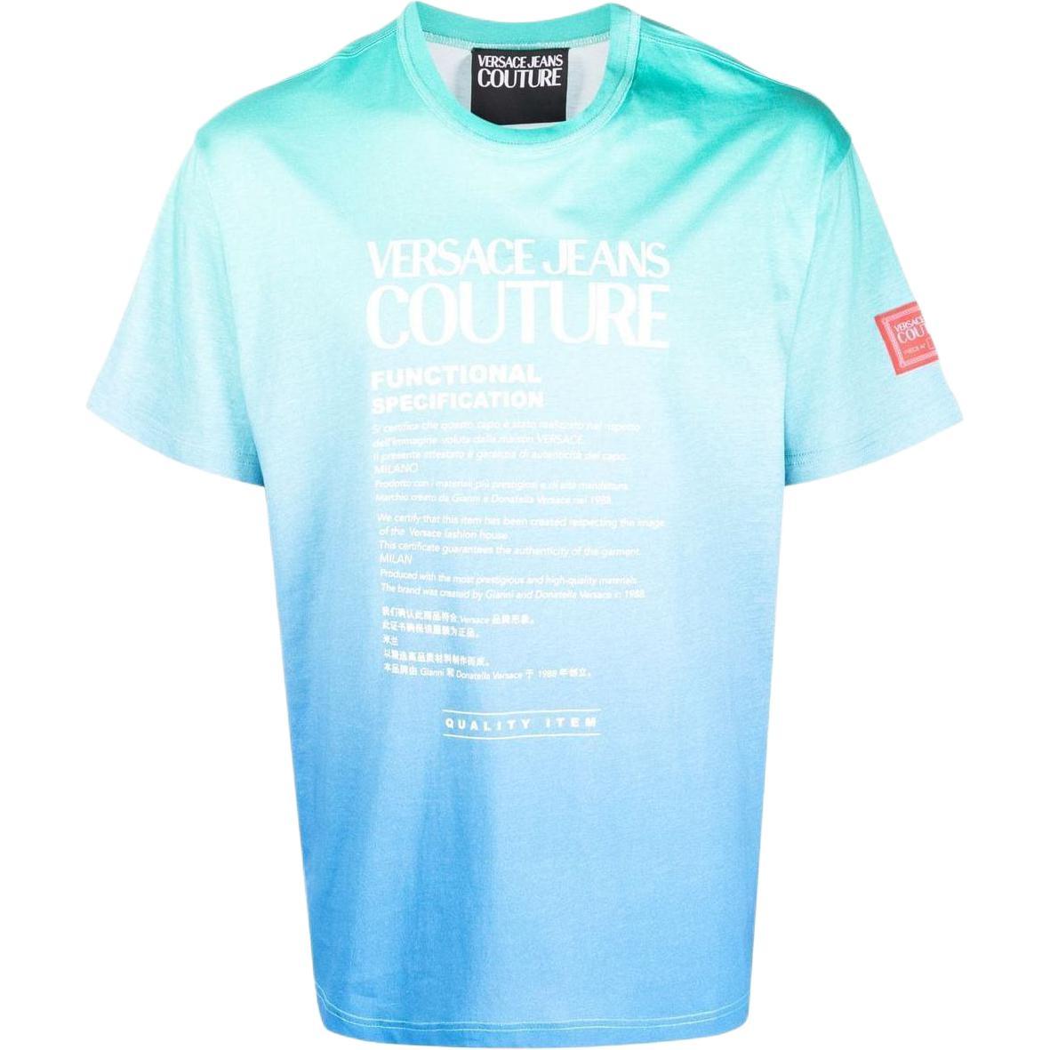 VERSACE JEANS COUTURE SS22 渐色logo印花短袖T恤 男款 蓝色