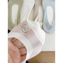 Ice silk socks for women in summer non-slip non-falling pure cotton sole summer thin shallow single shoes high heels invisible boat socks