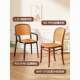 Rattan Plastic Chair for Home Use, Thickened and Stackable Dining Chair, Outdoor Leisure Chair with Backrest, Comfortable for Long Sitting, Commercial Use, Simple Design