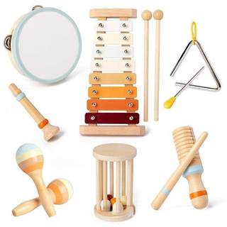 Genuine orff instrument combination set, early science education in kindergarten, drum and bell teaching, hitting music, rain sounder, teaching and playing