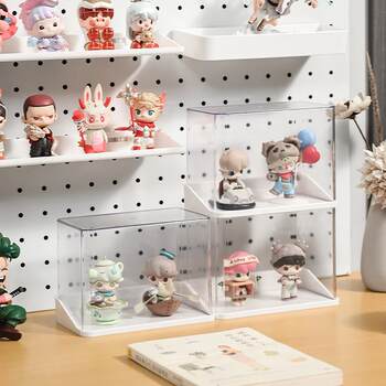 Perforated board wall-mounted storage accessories, storage rack, figure display box, dust-proof wall decoration organizer