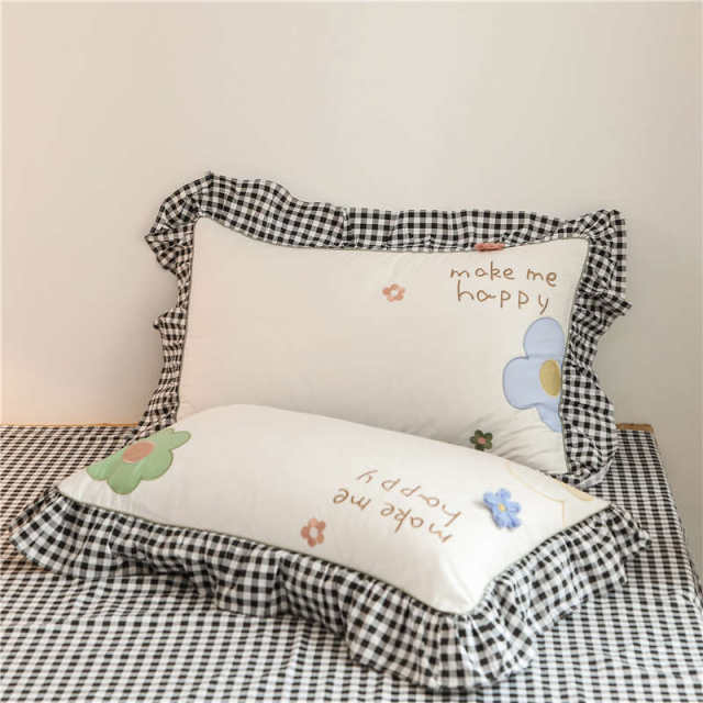 Internet celebrity style cotton four-piece set pure cotton Korean version princess style double quilt cover ruffled flower bedding