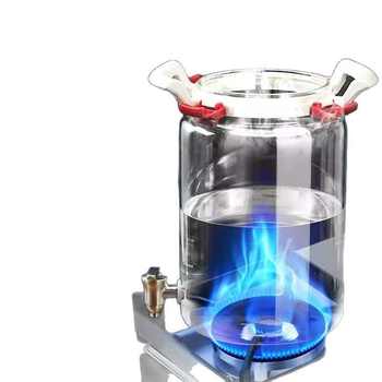 Transparent bubble wine bottle household thickened large capacity bubble wine bottle with faucet glass sealed jar wine jar kitchen glass jar