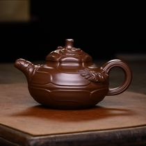 Fengjuan Kui 460cc pure handmade purple clay pot made by provincial master Yan Gao Shen