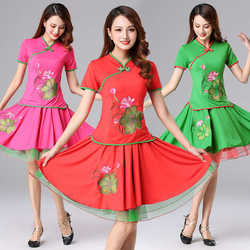 Yiman Square Dance Costume New Style 세트 민족 무대 의류 Yangko Dance Spring, Summer, Autumn 및 Winter Performance Clothing 1909