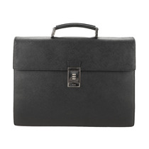 9 5 new] PRADA mens leather cross pattern bag mens bag handbag briefcase document bag