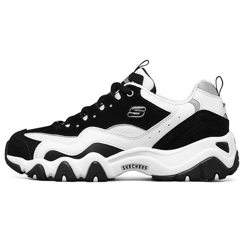 Skechers D'Lites 低帮皮革老爹鞋 女款 黑白灰#送礼推荐