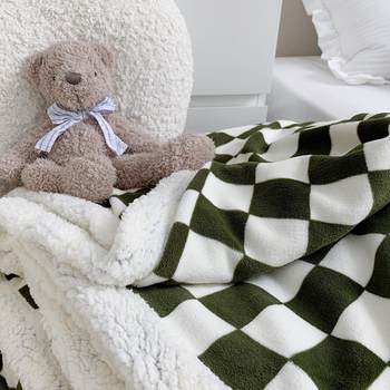 Internet celebrity chessboard casual blanket office cover blanket student lunch break single four season velvet blanket