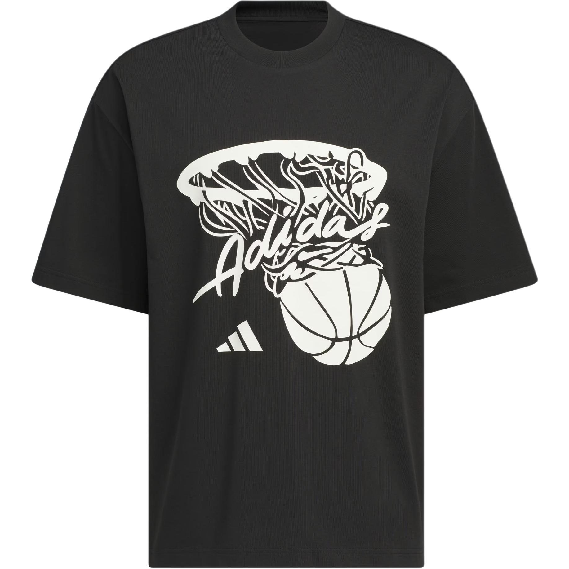 adidas BASKETBALL SS25 HOT SHOT T-SHIRT 运动圆领舒适短袖T恤