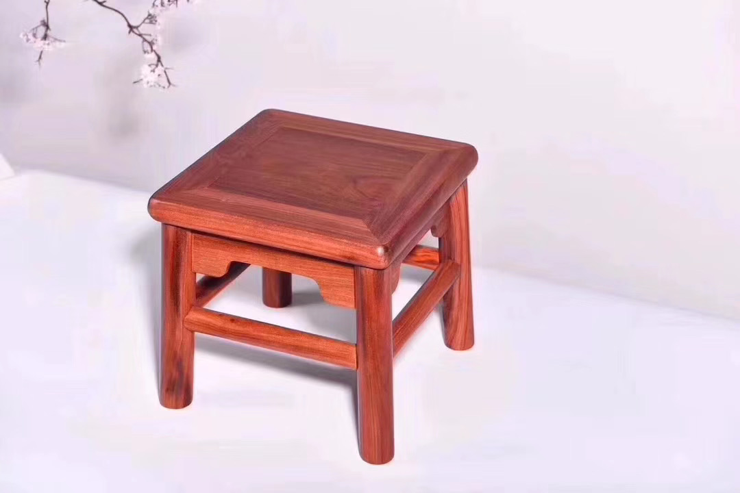 Safflower pear rich life stool detachable full mortise and tenon structure face single board children's stool