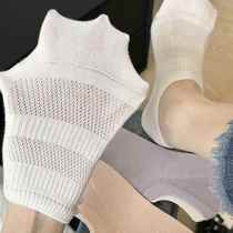Boat socks for women pure cotton summer thin non-falling Japanese style non-slip mesh breathable solid color versatile invisible socks summer