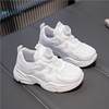 Girls' White Sneakers Mesh Sports Shoes Spring 2024 New Model Rotating Buckle Children's School Performance White Shoes