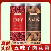 Schisandra chinensis Cistanche deserticola Chinese herbal medicine combination Chabei schizandra slice it calmly soak it in water and drink it. Efficacy and function