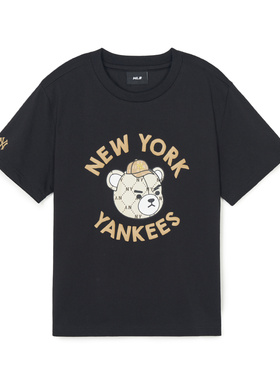 MLB 24SS 波士顿红袜队 小熊LOGO印花T恤 时尚宽松舒适 男童女童