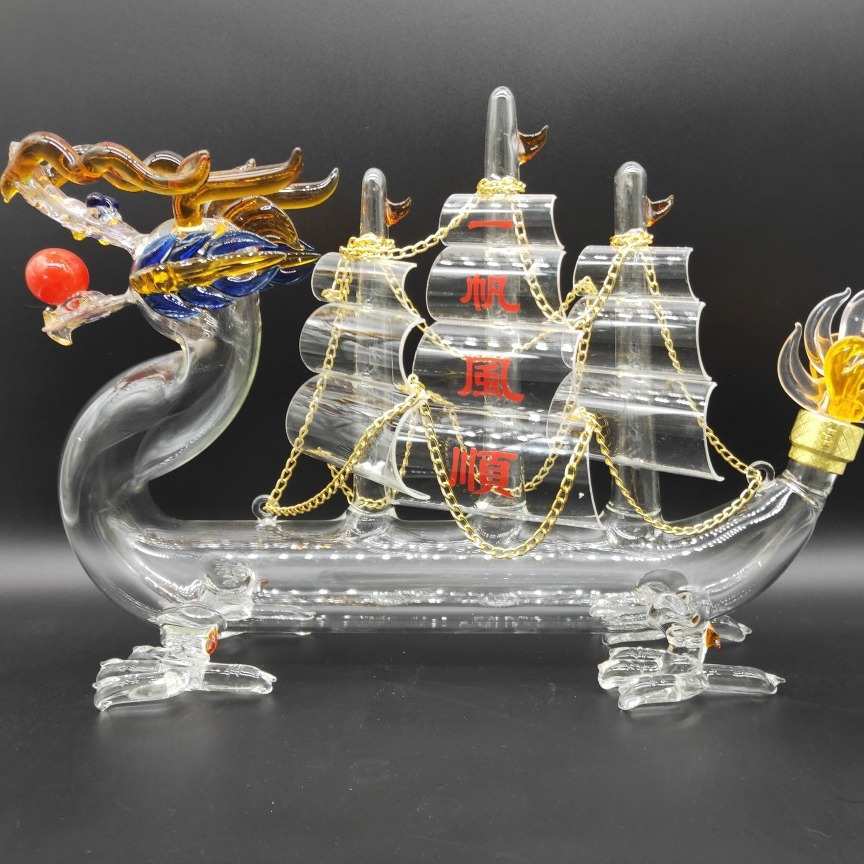 Spot red wine bottle Smooth sailing Dalong craft wine packaging bottle Longfan bubble wine bottle glass red wine bottle placement