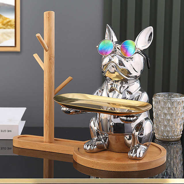 Entrance key storage ornaments shoe cabinet storage rack creative modern light luxury living room dog tray ceramic decoration