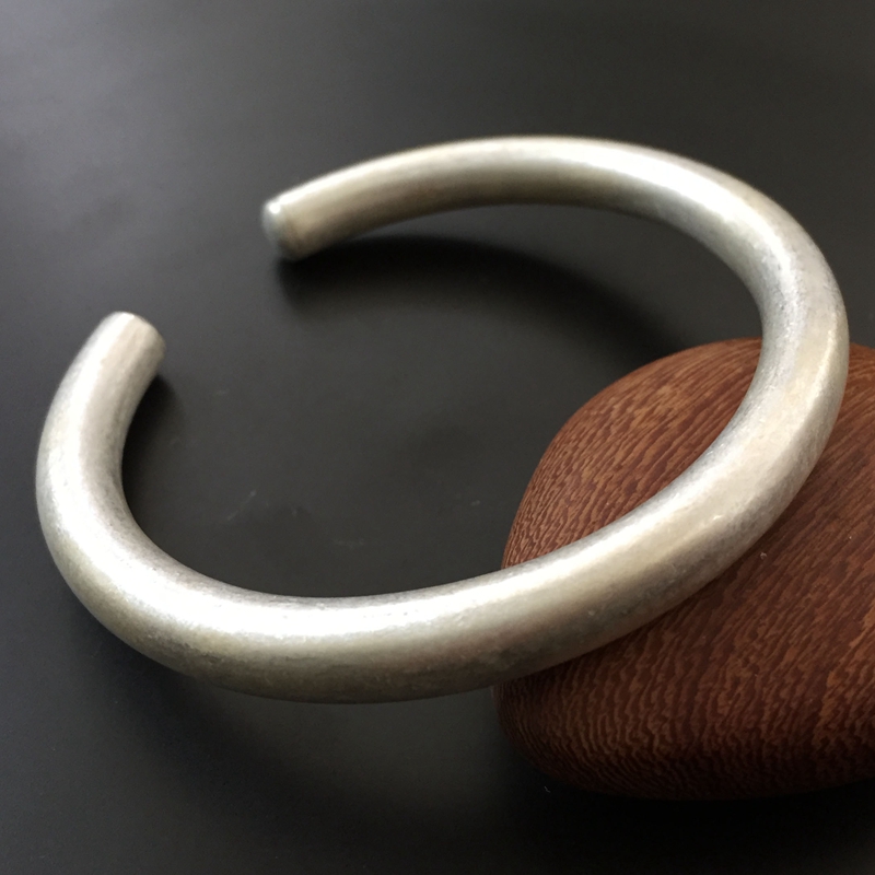 990 Pure Silver Plain Atmosphere Bracelet Sterling Silver Sculpture S990 Silver SX45